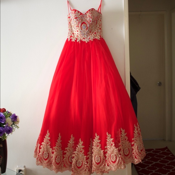 Debutant Red Ball Gown - Picture 2 of 6